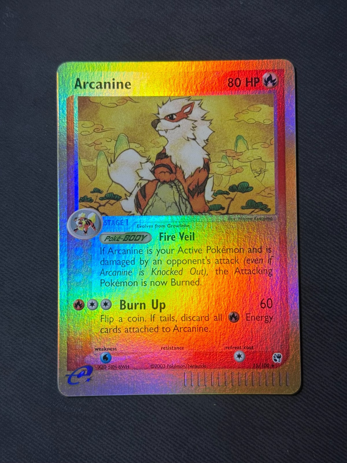 Arcanine EX Sandstorm 15/100 Reverse Holo Pokemon TCG - MINTY