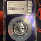 1960 $.25 Pf 69 Graded By Ngc In A Purple Core Bert Label