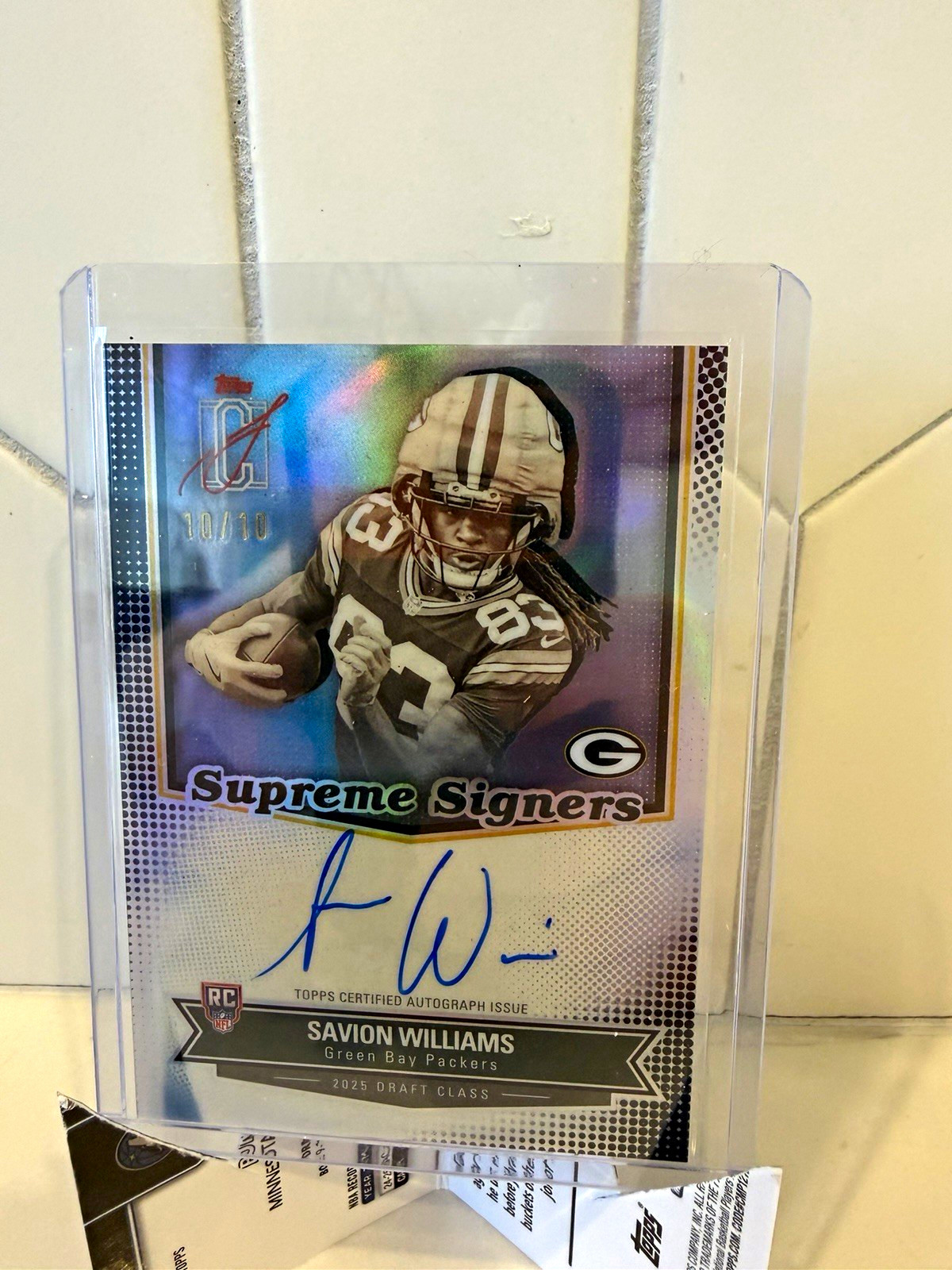 Savion Williams Topps Signature Class Supreme Signers #SW Black Refractor