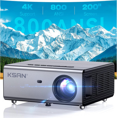 KSAN Movie Projector, [800 ANSI Lumen] Projector with WiFi 6 and Bluetooth 5.2,