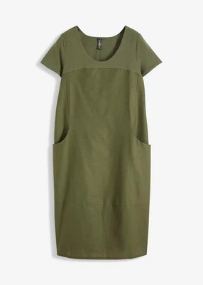 Neu Kleid Gr. 38 Oliv Damenkleid Damen Sommerkleid Mini-Dress Freizeitkleid