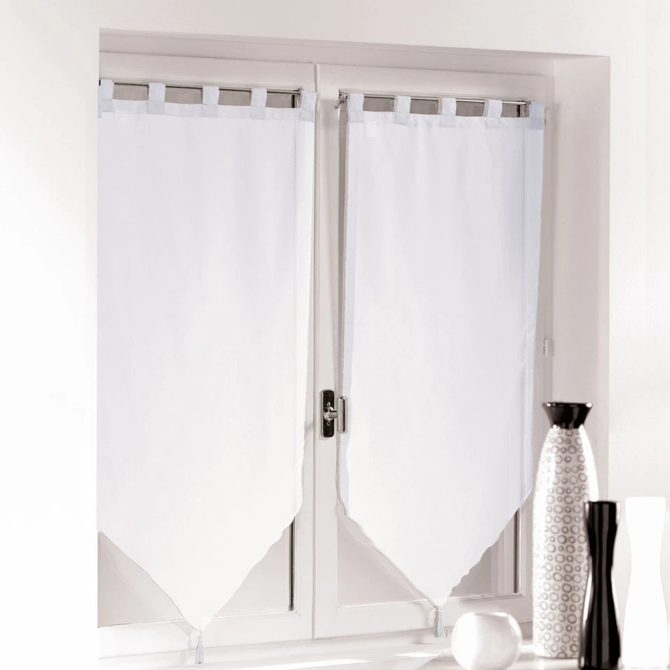 Paire de Voilages "Voiline" 60x120cm Blanc - Photo 1/1