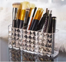 Clear Acrylic Makeup Organizer Brush Holder Lipstick Cosmetic Storage Vanity