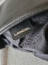 Lancel Paris 10" Black Leather Shoulder Crossbody Handbag Purse Luxury Designer 9