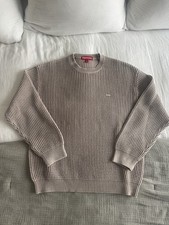 Suéter Waffle Supreme Lavado Pequeña Caja Logo Marrón Claro SS26 Talla M Totalmente Nuevo