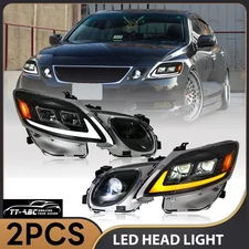 2X LED Headlights For Lexus GS300 GS350 GS450h GS460 2006-2011 Front Head Lamps