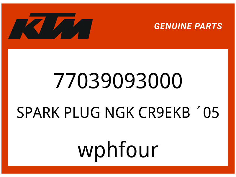 KTM OEM Part 77039093000 SPARK PLUG NGK CR9EKB      05