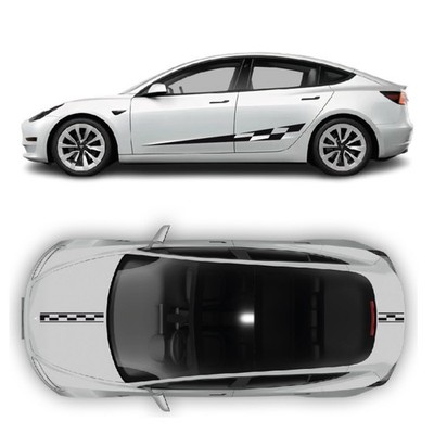 Pegatinas kit completo Racing Flag compatible con Tesla Model 3