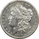 1900-S Morgan Silver Dollar $1, About Uncirculated AU, Cleaned