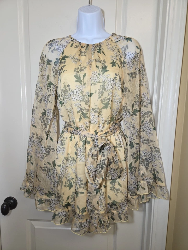 Mameluco floral Keepsake The Label delicioso limón XS amarillo con volantes de gasa Foto 4 de 4