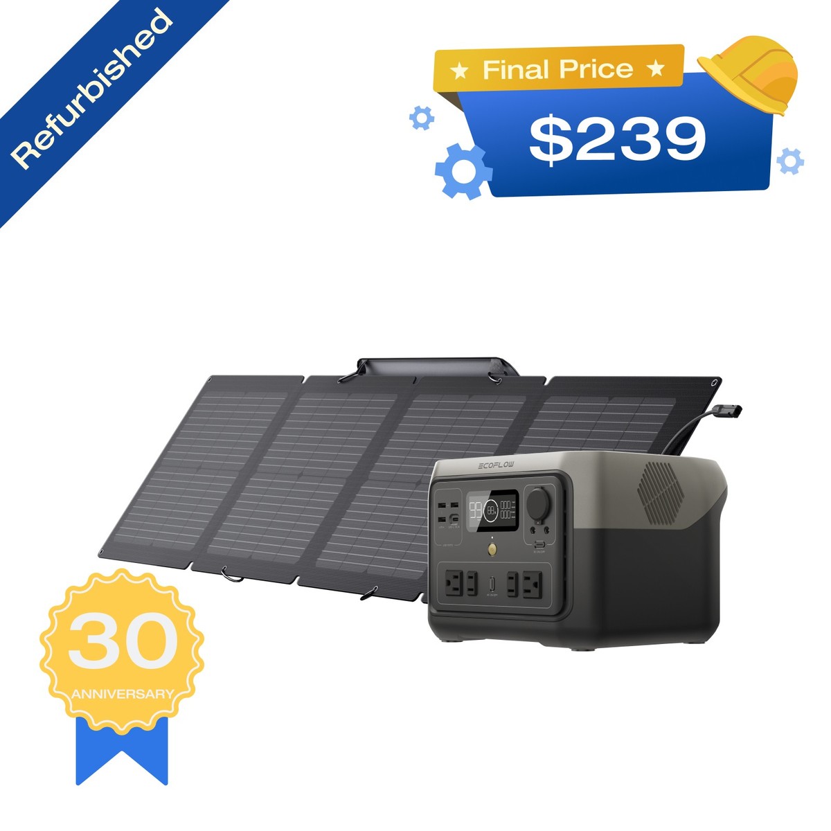EcoFlow Solar Generator RIVER 2 Max 512Wh+110W Solar Panel EcoFlow Solar Generator RIVER 2 Max 512Wh+110W Solar Panel