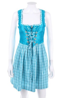 Spieth & Wensky Dirndl Oktoberfest Karo kariert D 34 türkis weiß