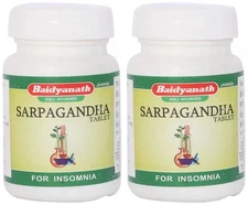 2 Packs Baidyanath Ayurvedic Sarpagandha 50 Tablets Helpful in Insomnia