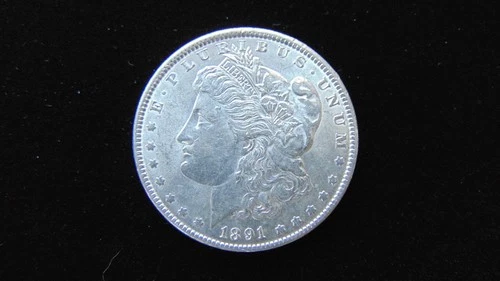 1891 P Morgan Silver Dollar $1 Choice AU Coin #90