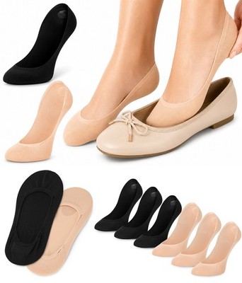 4-20 Paar Damen Füßlinge Ballerina Sneaker Socken Atmungsaktiv Nude Schwarz