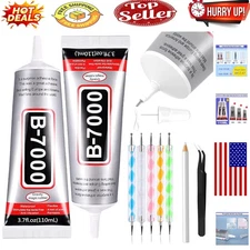 Multi-Purpose B7000 Craft Glue Kit - 220ml with Dotting Pens, Pencil & Tweezers
