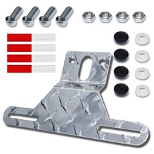 BFXM Universal Trailer License Plate Bracket Frame with Mounting Silver set