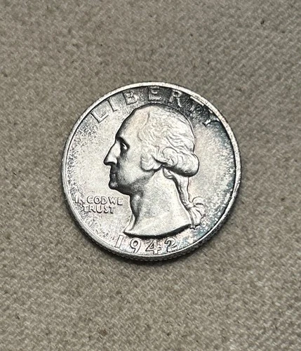 1942-S BU Uncirculated Washington Silver Quarter, San Francisco Mint MM