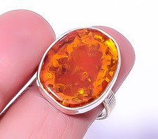 Baltic Amber Handmade 925 Sterling Silver Ring s.7 R5818-19