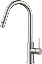 FORIOUS Brushed Nickel Kitchen Faucet with Pull Down Sprayer, Stainless Steel Hi