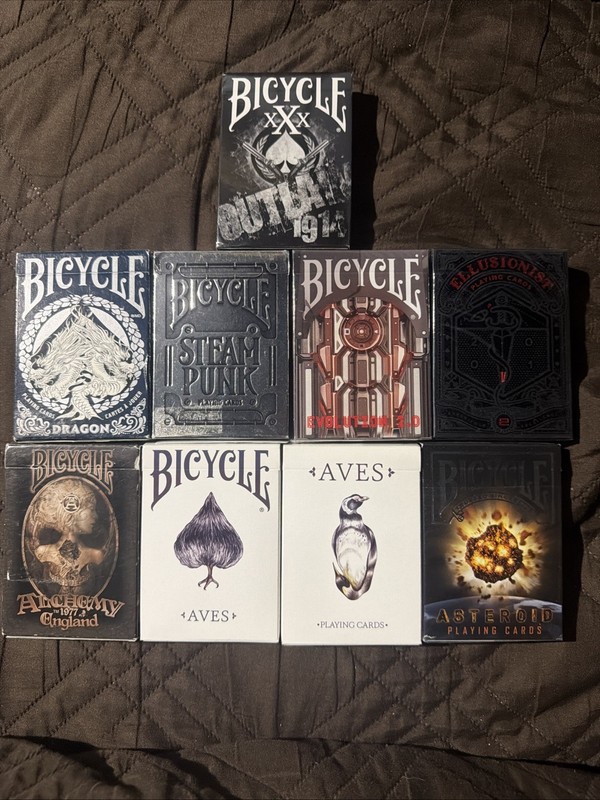 Bicycle Playing Cards Lot of 9 Mixed Sealed And Unsealed But Never Played