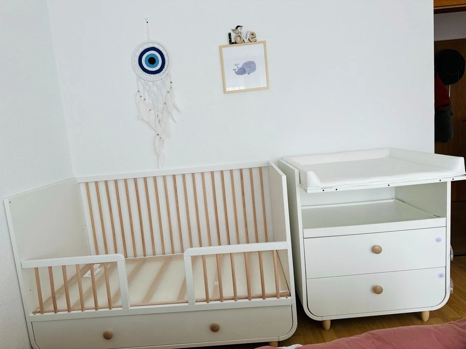 MYLLRA Babybett mit Schubfach, weiß, 70x140 cm - Bild 2 von 4