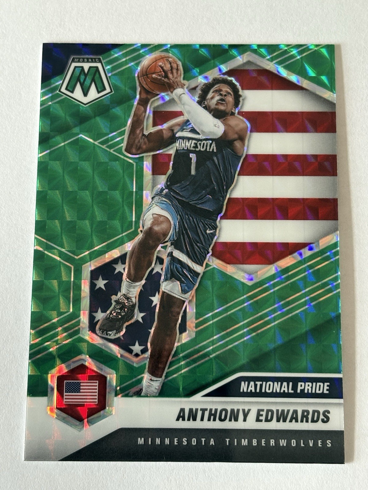 2020 Mosaic Anthony Edwards RC National Pride Green Timberwolves
