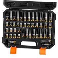 Pro 3/8" Drive Impact Socket Set, 43-Piece SAE 5/16"-3/4"  Metric 8-19mm 