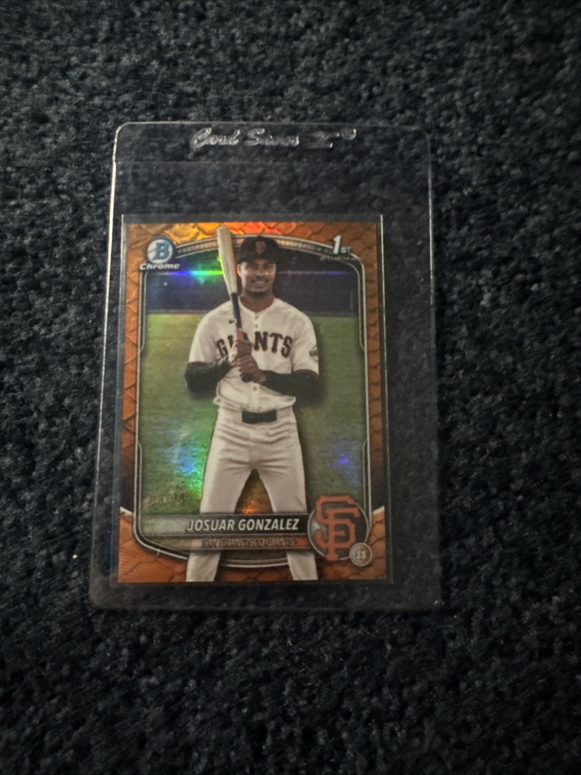 2025 Bowman Chrome Josuar Gonzalez Reptilian Orange Refractor 1st Prospect #/25