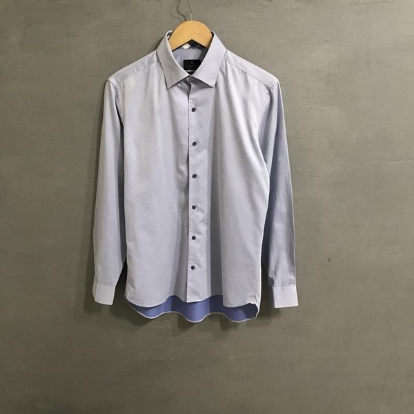 Men Lanvin Shirt Blue Cotton 38 / M / 46