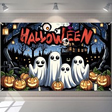 Halloween Haunted House Banner 70.9x43.3 in Ghost Decor Halloween Photo Backgrou