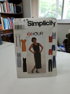 8138 Simplicity SEWING Pattern UNCUT Misses 4 6 8 knit dress tank pants short