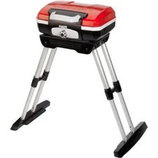 Petit Gourmet Portable Outdoor Propane Gas Grill in Red and Black with Versa