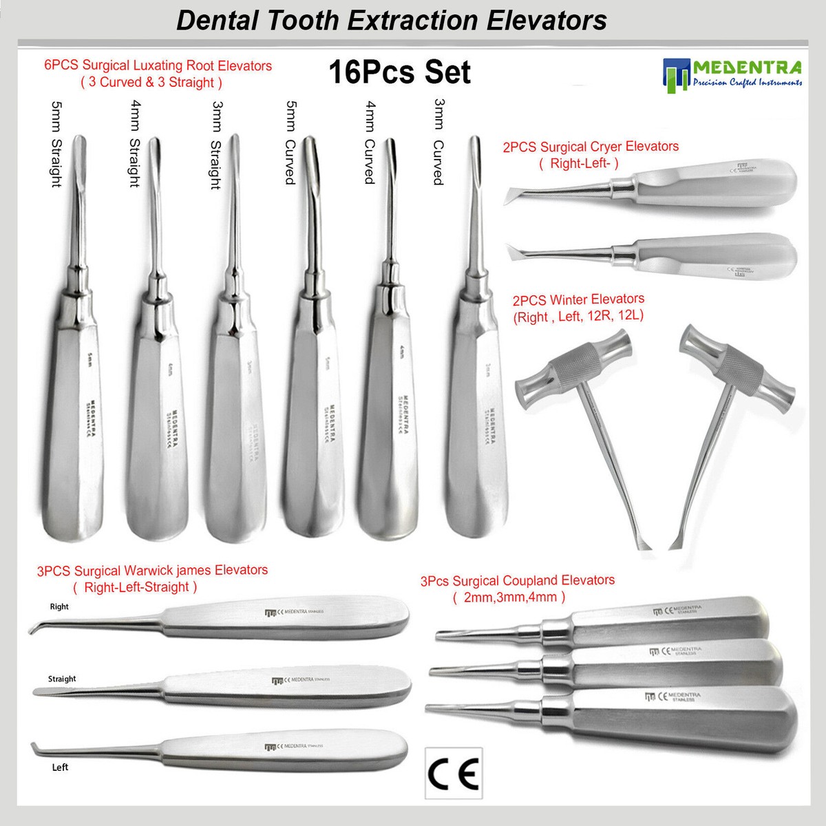 Dentist Tooth Extraction Surgical Elevators Dental Surgical 