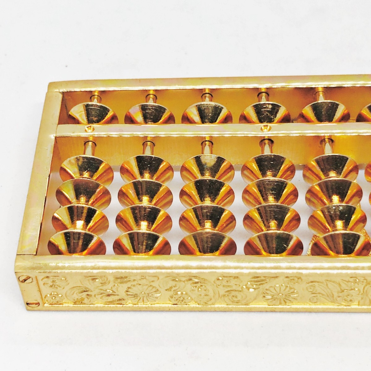 Japanese Luxury Abacus Soroban Elegant Metal Gold 65 Beads 13 Rods