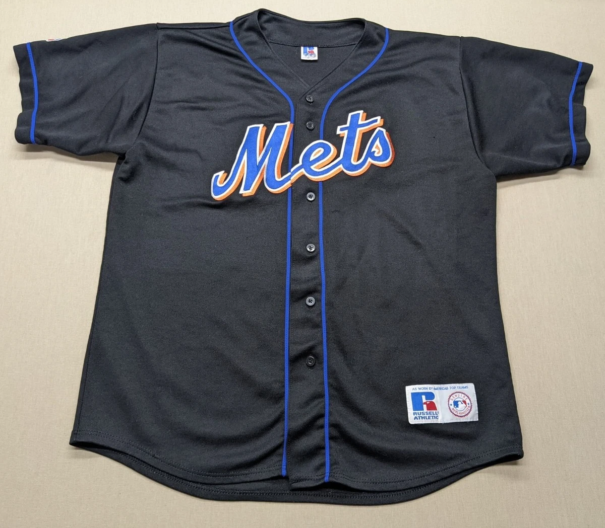 Vintage New York Mets Baseball Jersey Russell Athletic Black Men