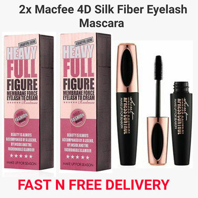 2x 4D Silk Fibre Mascara Wimpern Wasserdicht Verlängerung Volumen Make Up