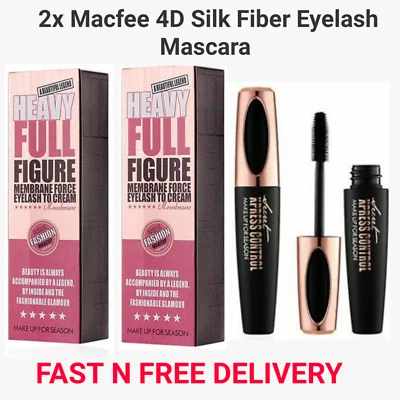 MACFEE 2x 4D Silk Fibre Mascara Eyelash Waterproof Extension Volume Make Up