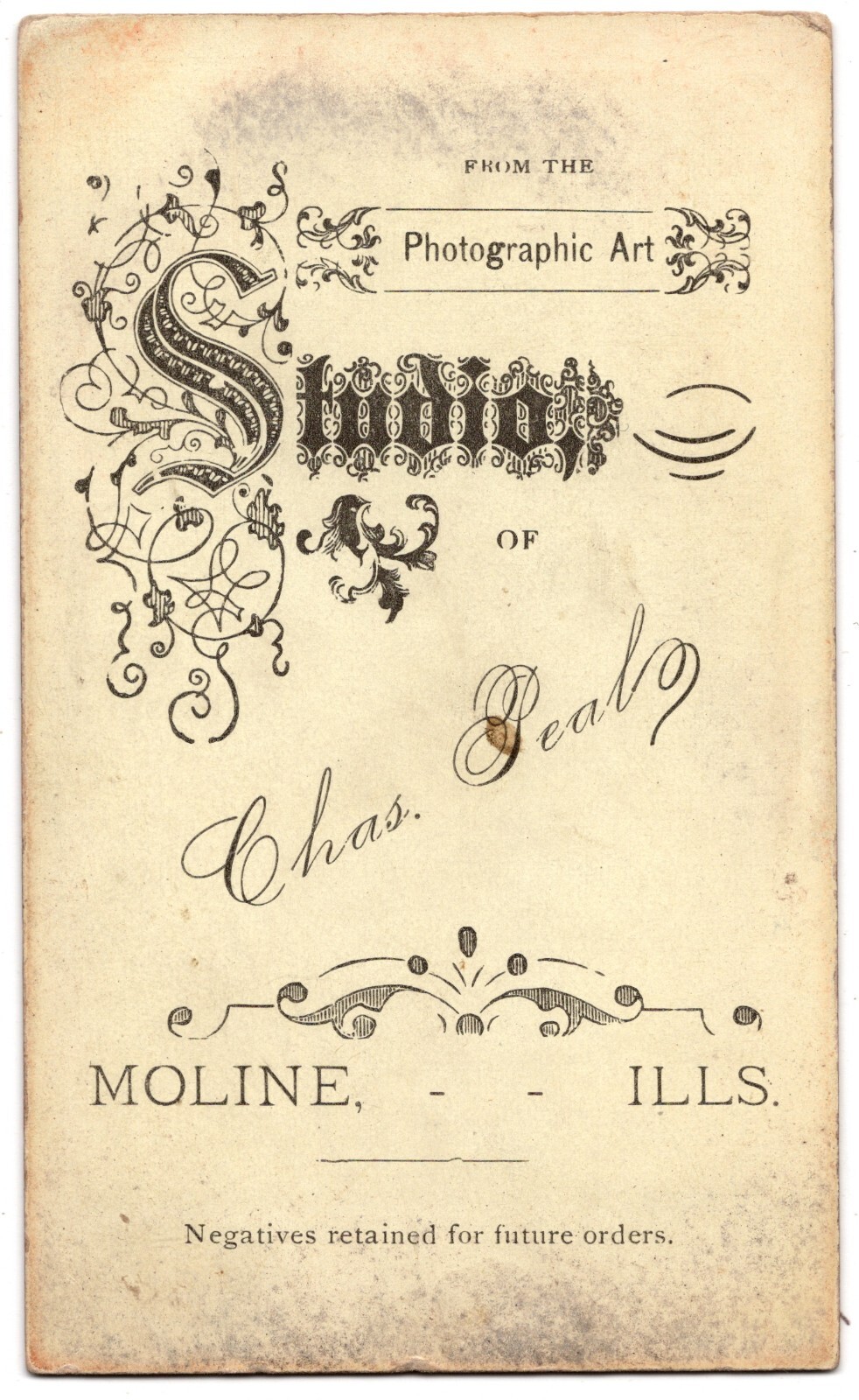 ANTIQUE CDV CIRCA 1870s CHAS. PEALS CUTE CHILD WITH THEIR DOG MOLINE ILLINOIS — additional view