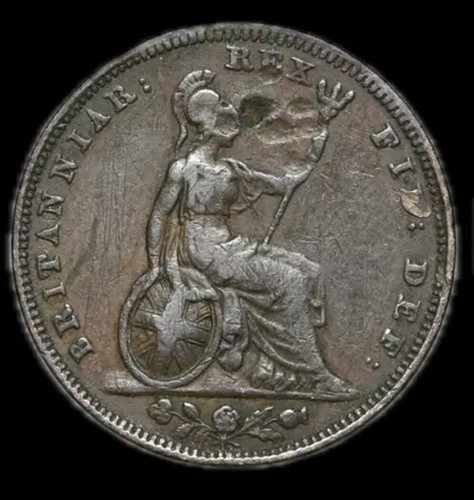 1834 Great Britain Farthing 1/4d - Picture 2 of 2