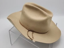 Vintage John B. Stetson 7x XXXXXXX Beaver Sz 6 7/8 Tan Cowboy Western Hat