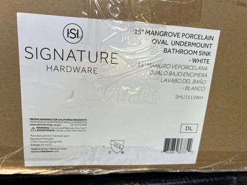 Signature Hardware 447970 Mangrove 15" Vitreous China Bathroom Sink White - Picture 4 of 4