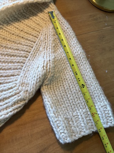 186 French Connection Cardigan Grosso Lana Mohair Metallizzato Cardigan Maglione L - Foto 6 di 10