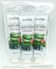 Sadoer Hand Cream Aloe Vera Refreshing Moisturizing 1.05 fl oz Sealed 3-Pack