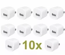 10x White 1A USB Power Adapter AC Home Wall Charger US Plug FOR iPhone 5S 6 7 8