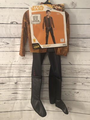 NWT SOLO Star Wars Hans Solo Child Costume Sz S 3-4 Years Jacket Shirt Boot Tops