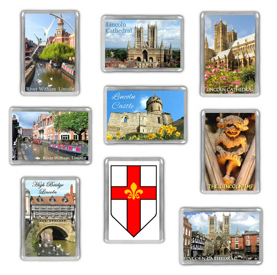 Lincoln Fridge Magnets Cathedral, River Witham, Castle Imp, Lincolnshire Choose