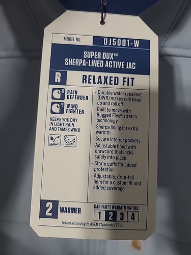 Chaqueta azul forrada Sherpa calce relajado mediana 8-10 Carhartt Super Dux nueva con etiquetas - Imagen 5 de 10