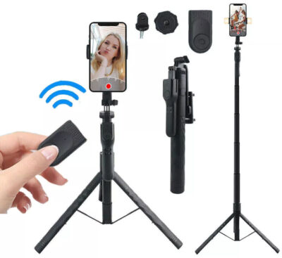 US 68'' Professional Cell Phone Holder & Camera Tripod Stand Remote Selfie Stick