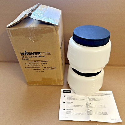 Wagner 48oz Paint Cup & Lid Replacement 2 Pack 0520012 for Flexio Paint Sprayer